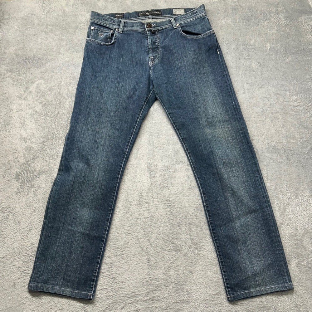 Cesare Attolini Mens Blue Straight Leg Denim Jeans Made in Italy Size W36